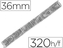 CJ25 espirales Q-Connect metálicos negros 36mm. paso 5:1